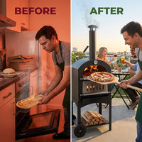 EmberFlame Compact Wood-Fired Pizza Oven — Before & After