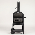 Wood-Fired Pizza Oven Designed for Small Patios, Wheeled Cart, Vented Firebox, Adjustable Chimney Damper