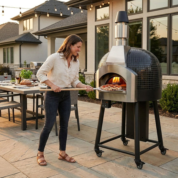 Gas Pizza Oven Built for Restaurant Performance, 932°F Dome, Stainless Steel Front, Mosaic Tile Shell