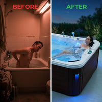 Hot Tub Designed for Luxury Relaxation, Dual Occupancy, LED Lighting, Hydrotherapy Jets, Acrylic Shell — Before & After