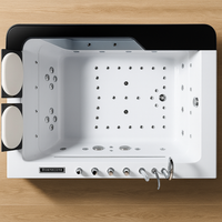 Two-Person Whirlpool Tub Built for Spa-Grade Bathing, LED Lighting, Dual Headrests, Chrome Fixtures