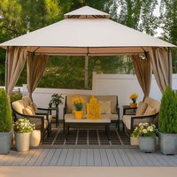 Canopy Gazebo Built for Year-Round Elegance, 12x12 Steel Frame, Vented Roof, Privacy Curtains