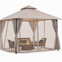 Canopy Gazebo Built for Year-Round Elegance, 12x12 Steel Frame, Vented Roof, Privacy Curtains