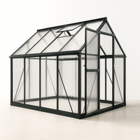 Polycarbonate Greenhouse Built for Year-Round Growing, 8×12 Aluminum Frame, Twin-Wall Glazing, Roof Vent