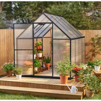 Polycarbonate Greenhouse Built for Year-Round Growing, 8×12 Aluminum Frame, Twin-Wall Glazing, Roof Vent