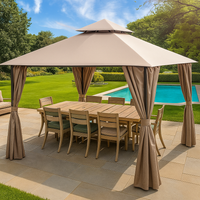 Canopy Gazebo Built for Year-Round Elegance, 12x12 Steel Frame, Vented Roof, Privacy Curtains